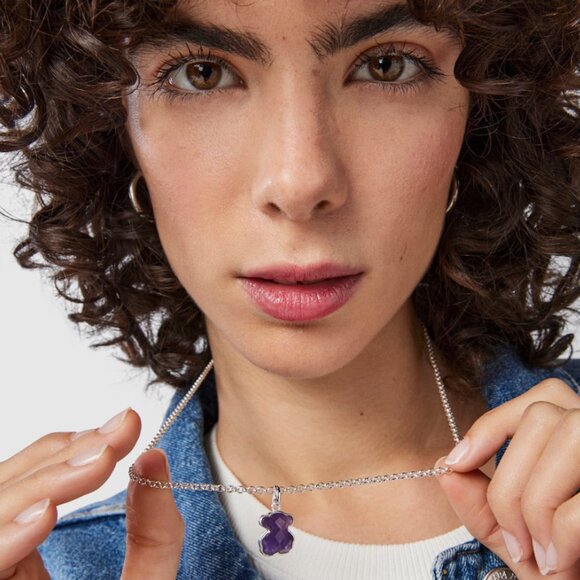 Tous Silver and Amethyst Icon Color Pendant - Picture 4 of 6